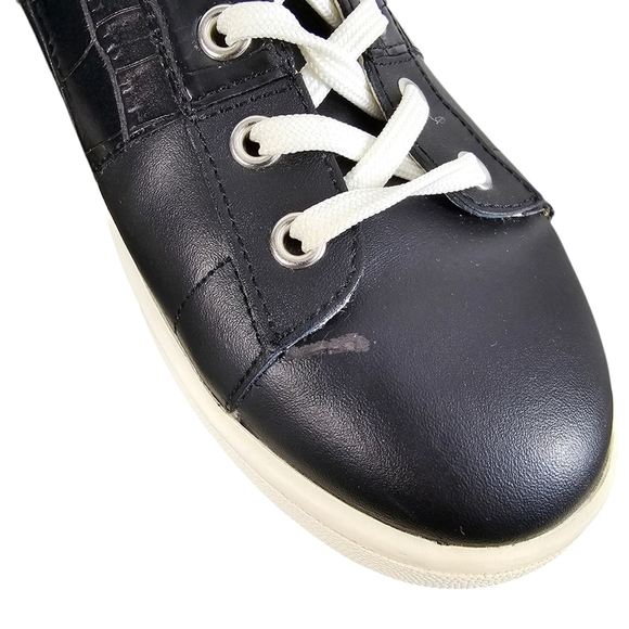 Sam Edelman Black Leather Marquette Sneakers Shoes Size 9 - Picture 12 of 15